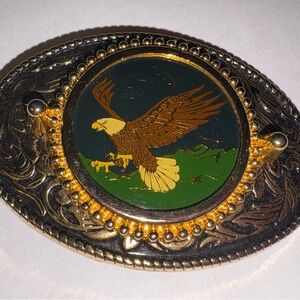 Eagle Belt Buckle with Gold and Black Accents
